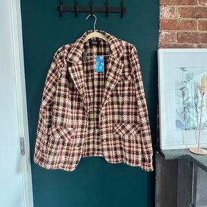 Cider Autumn Plaid Tweed Blazer Jacket
